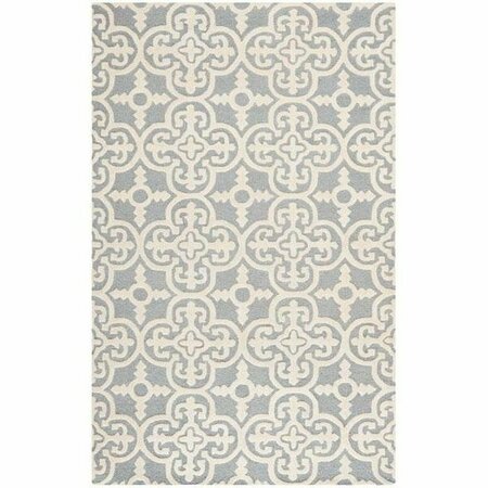 SAFAVIEH Cambridge Rectangle Hand Tufted Rug, Silver and Ivory - 2 ft.-6 in. x 20 ft. CAM133D-220
